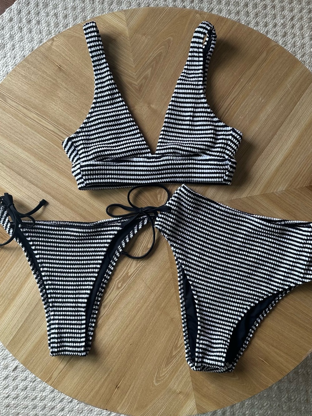 aerie ribbed striped bikini set